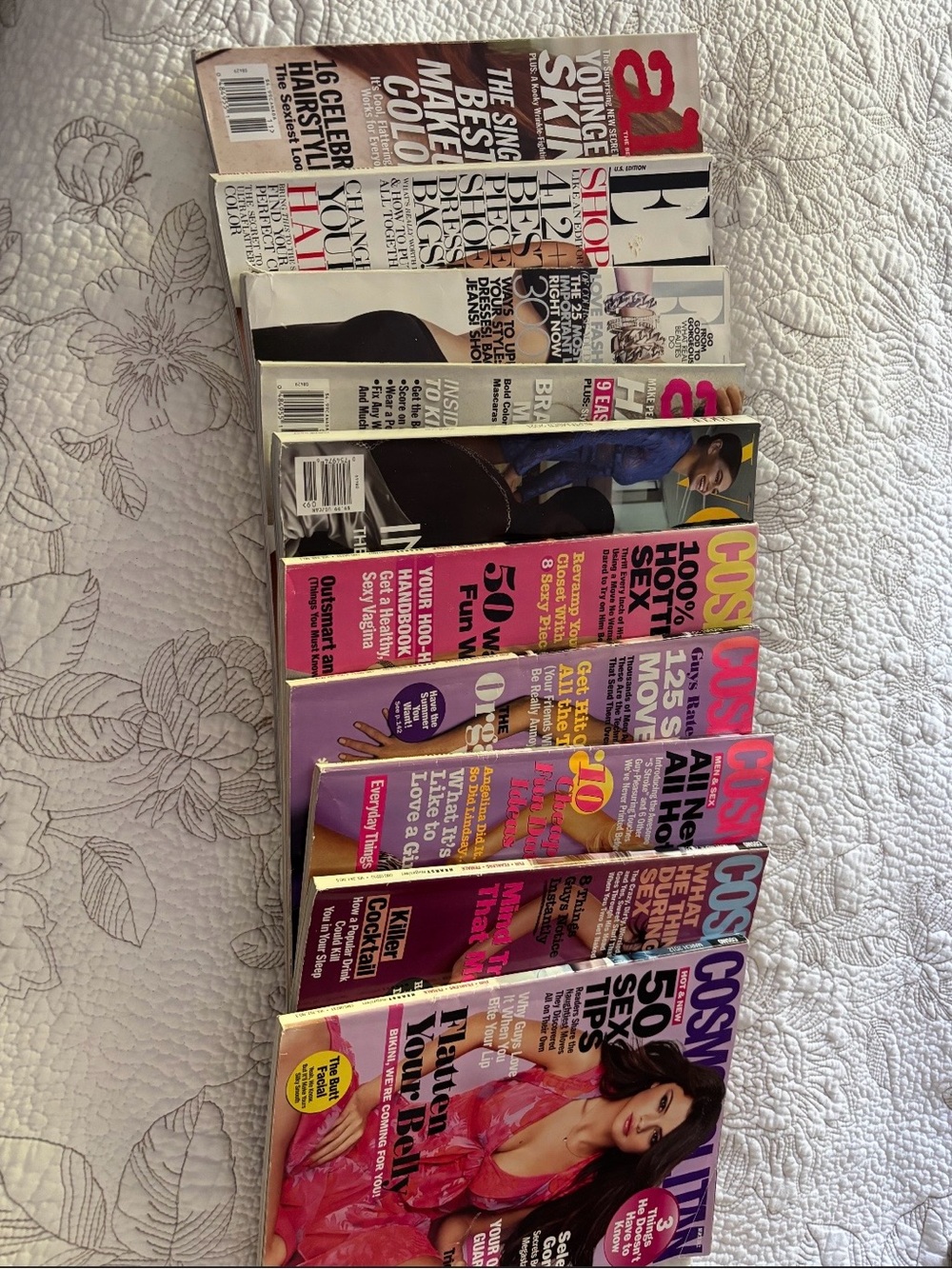 Cosmopolitan, Bazaar, Instyle, Allure, Elle, Vogue, Vanity Fair Magazines